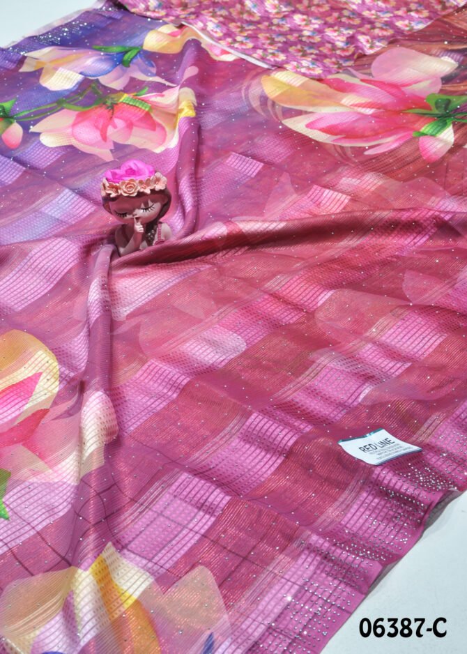 Shalini -06387-C  Wine Purple Color Beautiful Look Floral Printed Satin Line Soft Georgette Saree CM1230856 [LR9B]