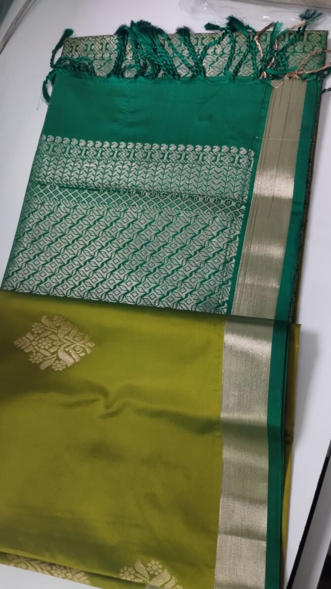 SMT 61525-A Green color semi pattu sarees CM1152004