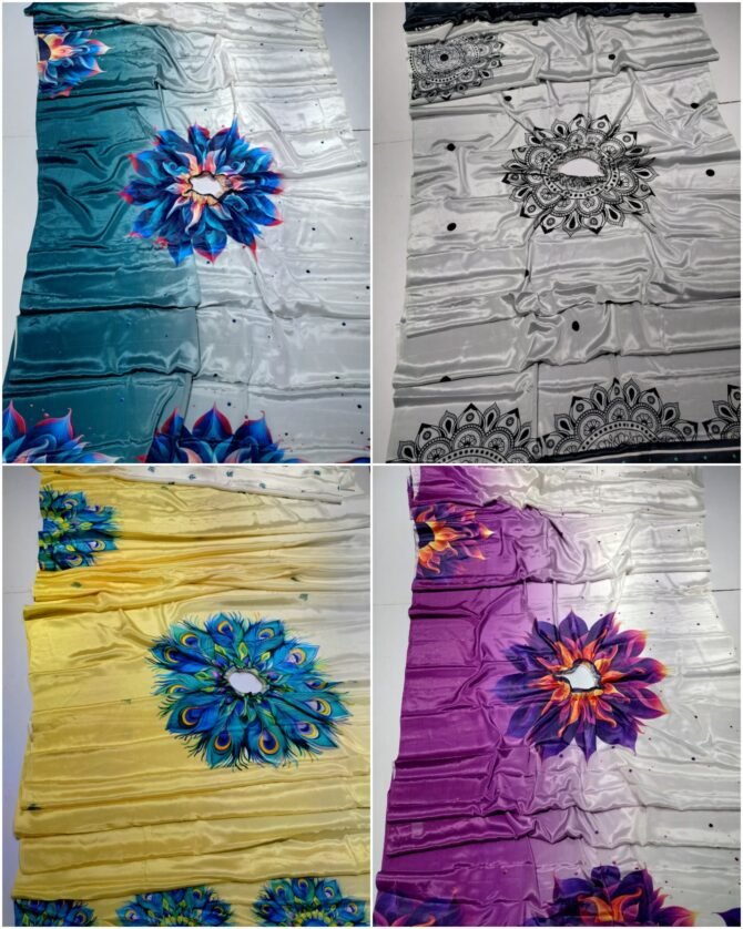 Menaka 06530-A Multi colors crape sarees CM1239373