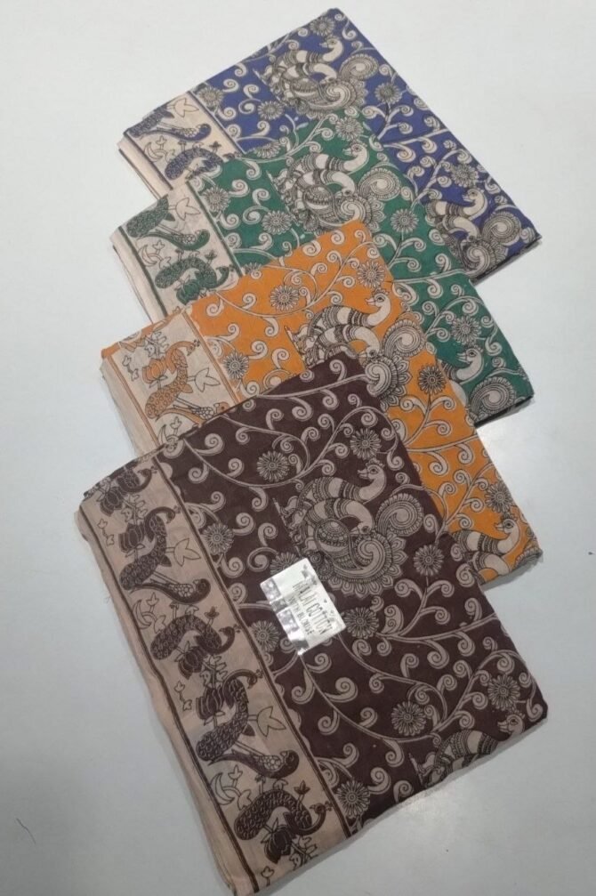 Sathya 06425-A Multi colors kalamkari cotton sarees CM1215238