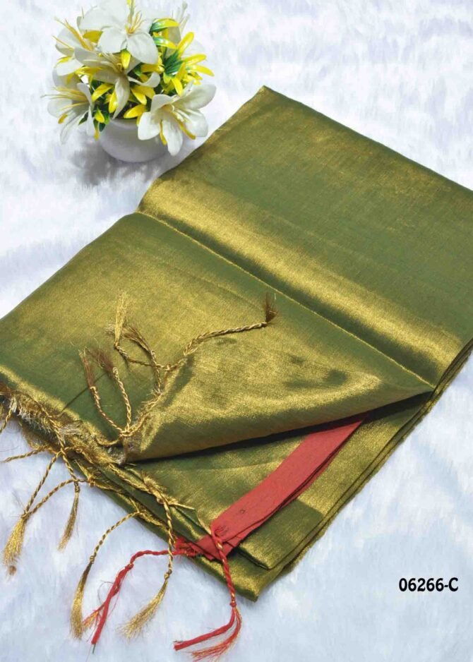 Yashika - 06266-C  Tea Green Color Excellent Plain Uppada Saree CM1210320 (RR2E)