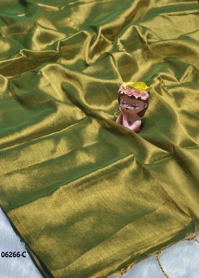 Yashika - 06266-C  Tea Green Color Excellent Plain Uppada Saree CM1210320 (RR2E)