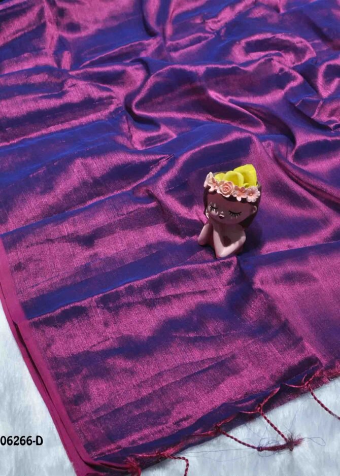 Yashika - 06266-D Plum Purple Color Excellent Plain Uppada Saree CM1210320 (RR2E)
