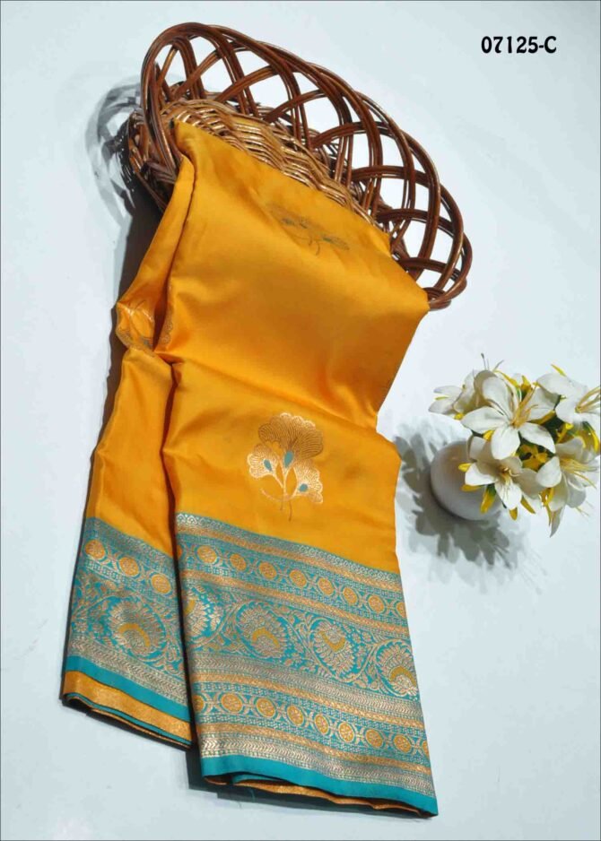 Bhargavi - 07125-C   Mango Yellow Color Rich Look Banarasi Saree CM1248662 (LR2D)