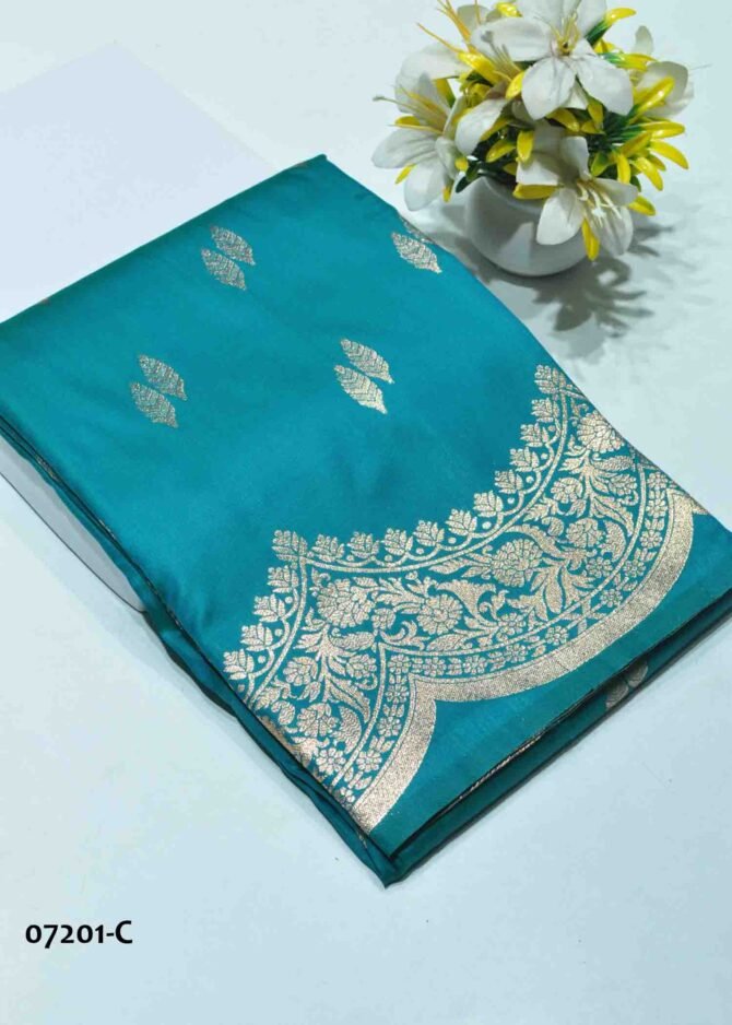Haasini - 07201-C  Ocean Blue Color Excellent Banarasi Saree CM1238350 (LR1D)
