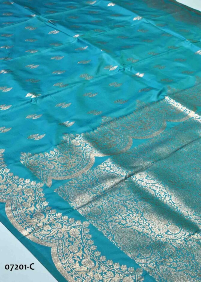 Haasini - 07201-C  Ocean Blue Color Excellent Banarasi Saree CM1238350 (LR1D)
