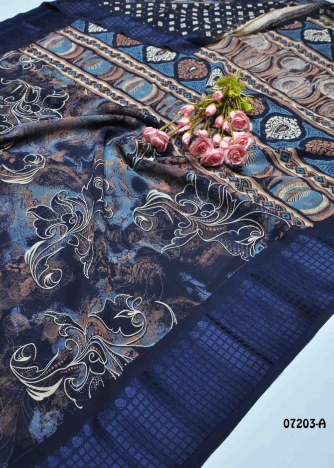 Nandini -07203-A  NavyBlue Color New Arrival Trending Soft Georgette Saree CM1248914 [LR9D]