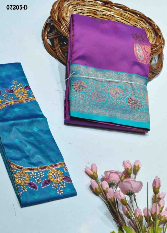 Hariaksa - 07203-D  Purple Color Traditional Wear Semi-Banarasi Saree CM1239405 (RR1C)
