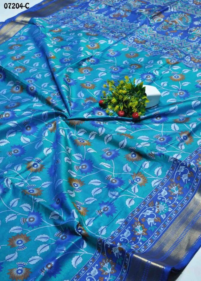 Hirishmitha - 07204-C  Skyblue Color Traditional Wear PochamPally Saree CM1238635 (RR1C)