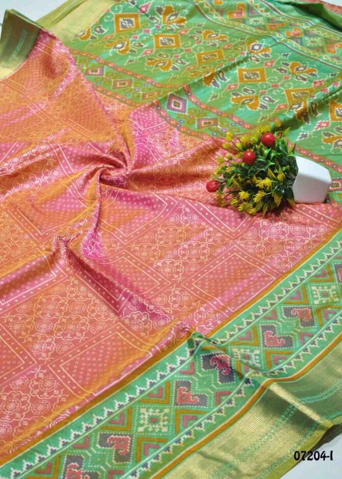 Pratiksha - 07204-I  Peach Color Traditional Wear PochamPally Saree CM1238635 (RR1C)