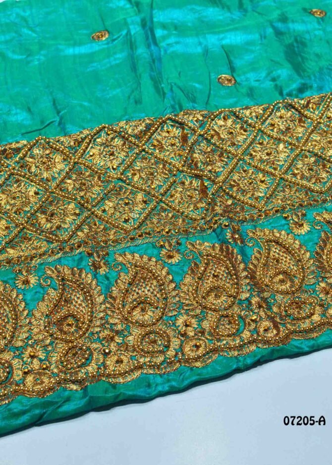 Venba -07205-A  Tiffany Green Color Bahubali Sana Silk Blouse Material CM1233826 (RR1B)