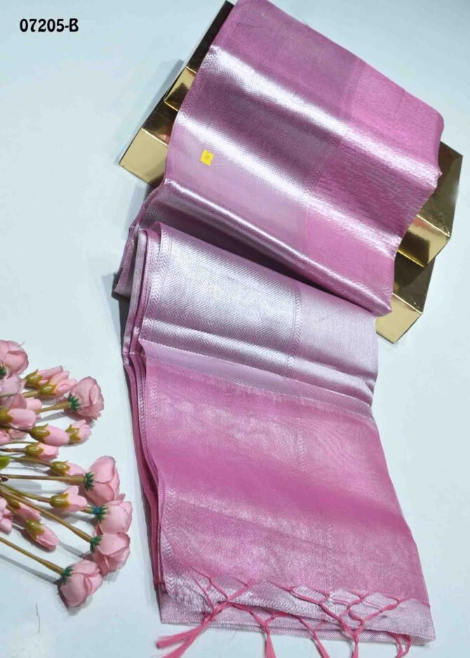Yajna - 07205-B  Soft Berry Pink Color Grand Look Traditonal Wear Tissue Silk Saree CM1252790 (LR2B)