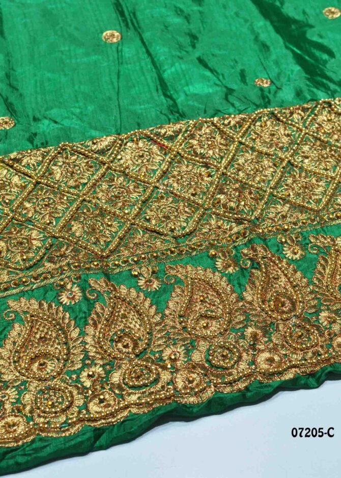 Venba -07205-C Dark Green Color Bahubali Sana Silk Blouse Material CM1233826 (RR1B)