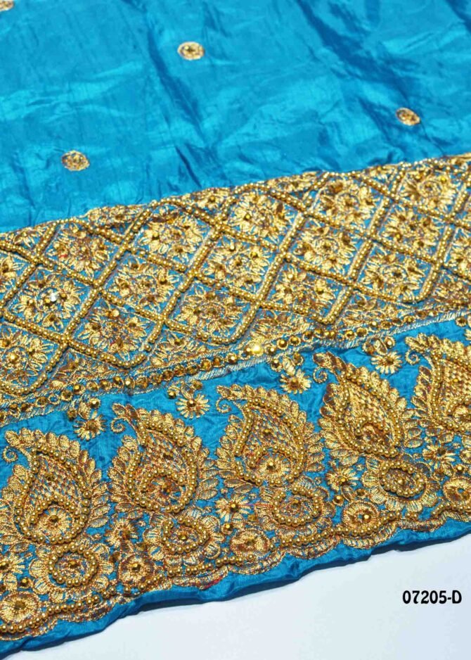 Venba -07205-D Turquoise Blue Color Bahubali Sana Silk Blouse Material CM1233826 (RR1B)