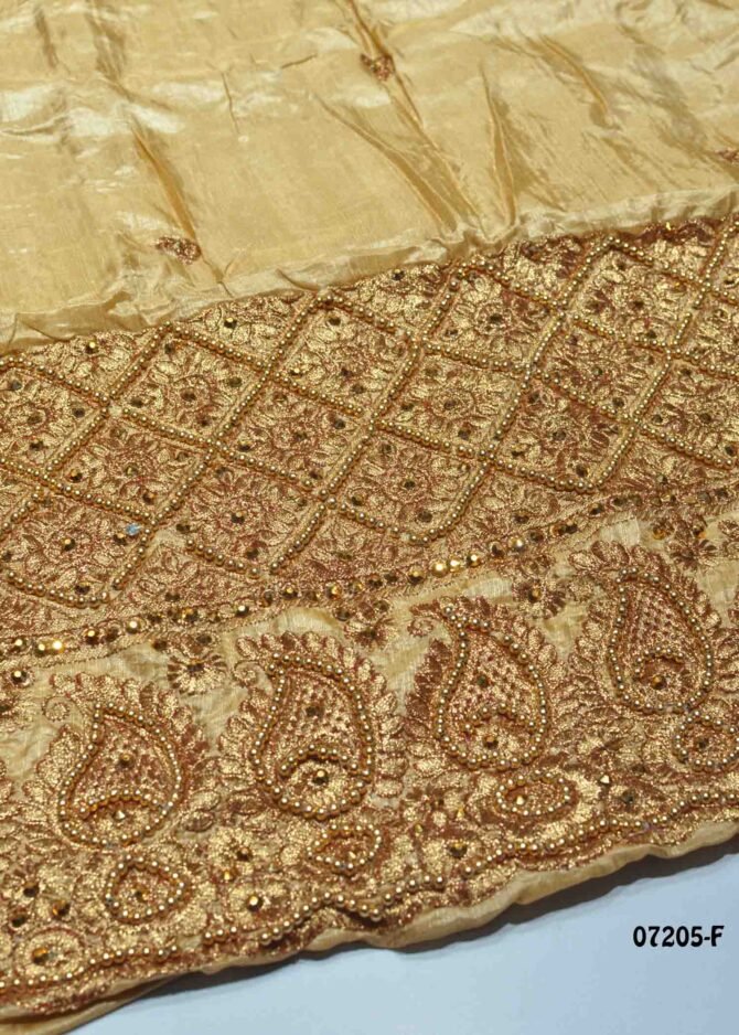 Venba -07205-F Golden Color Bahubali Sana Silk Blouse Material CM1233826 (RR1B)