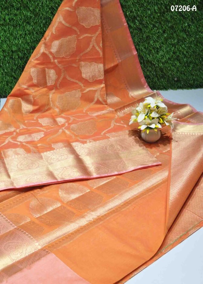 Varsha - 07206-A  Coral Orange Color Grand Look Traditonal Wear Cora Silk Saree CM1241596 (LR2B)