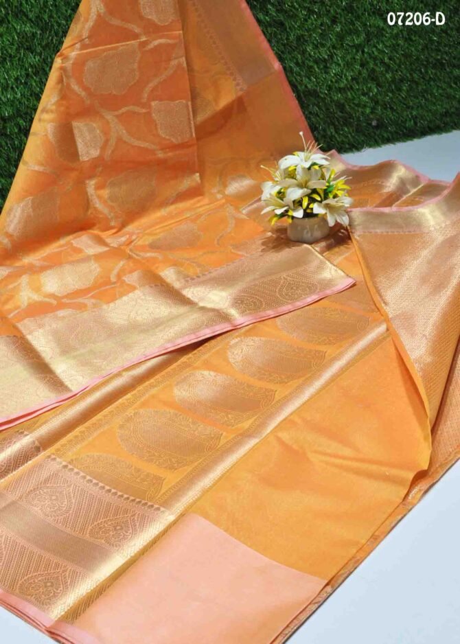 Varsha - 07206-D  Fire Yellow Color Grand Look Traditonal Wear Cora Silk Saree CM1241596 (LR2B)
