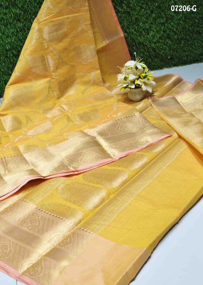 Varsha - 07206-G  Banana Yellow Color Grand Look Traditonal Wear Cora Silk Saree CM1241596 (LR2B)
