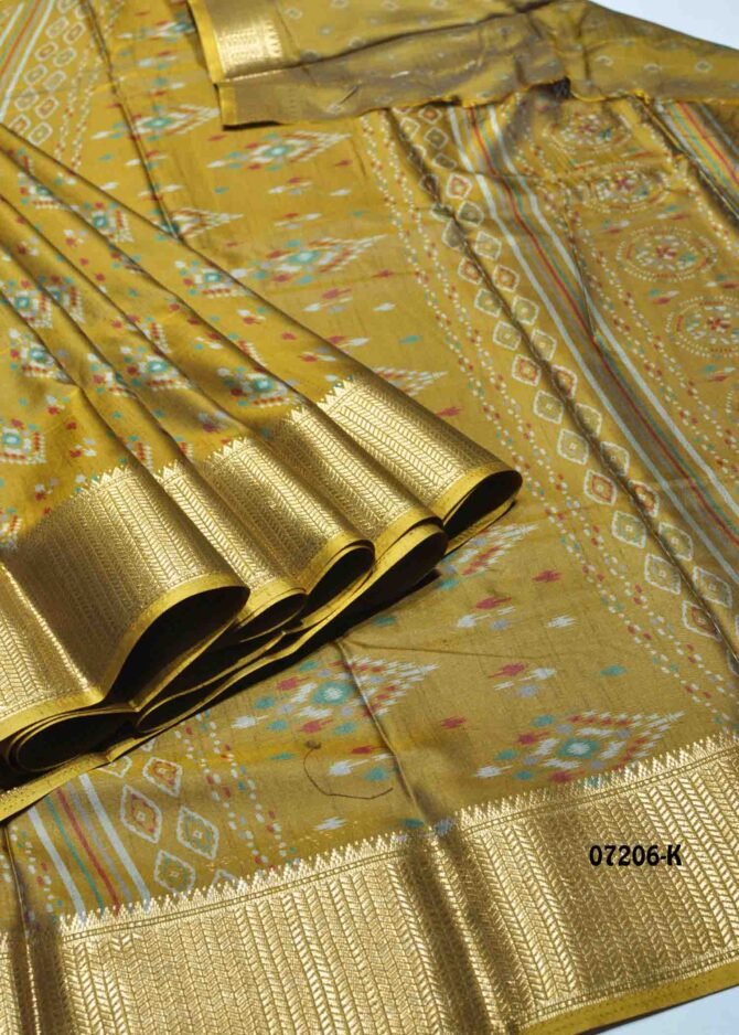 Shalini - 07206-K  FlaxYellow Color Dola Silk Saree CM1236553 (RR1D)