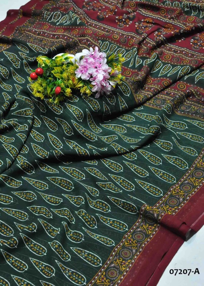 Nilashini -07207-A  Dark Green Color Simply Soft Synthetic Saree CM1241890 [LR9C]
