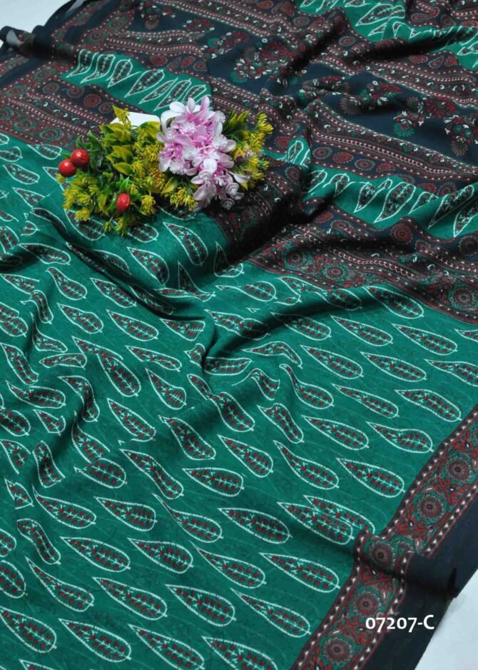 Nilashini -07207-C  Pine Green Color Simply Soft Synthetic Saree CM1241890 [LR9C]