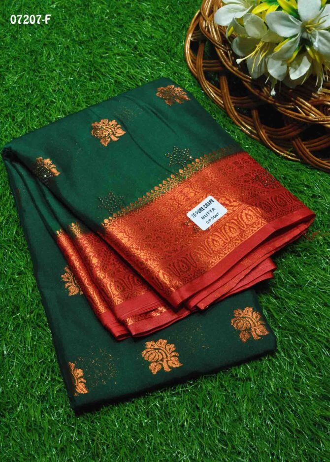 Magizhazhinie - 07207-F  DarkGreen Color Traditional Look Mysore Crepe Silk Saree CM1253235 (LR3E)