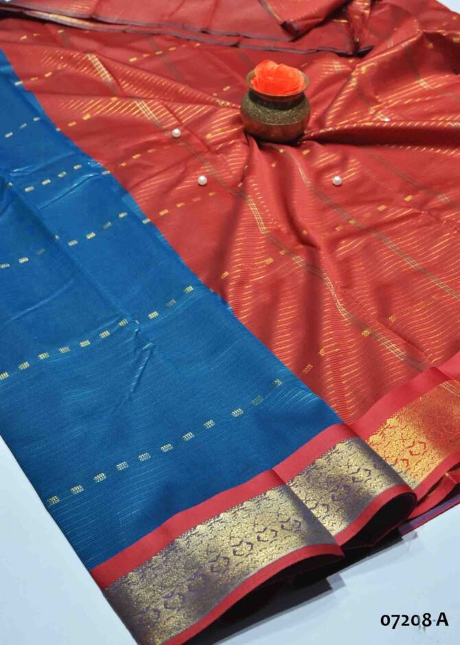 Aliya - 07208-A  Peacock Blue Color Excellent  Aparna Saree CM1246051 [LR1D]