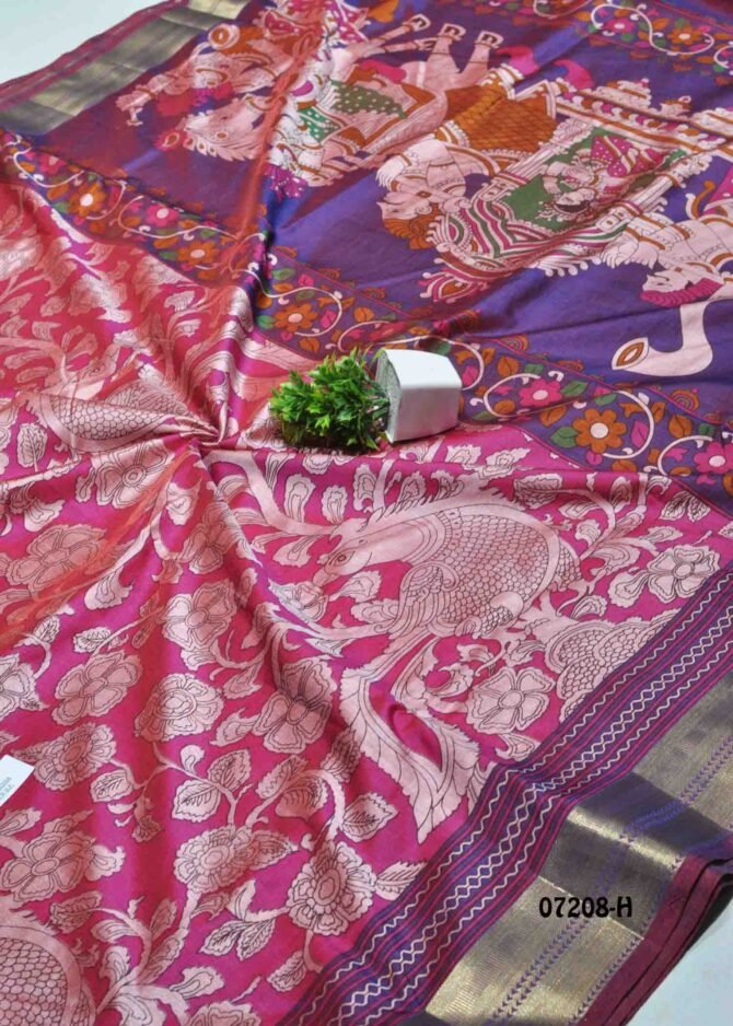 Anuksha - 07208-H  HotPink Color Traditional Wear PochamPally Saree CM1238635 (RR1E)