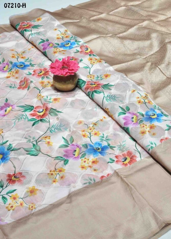 Poovarasi -07210-H   Tan Color Beautiful Look Chanderi Saree CM1240528 (RR1B)