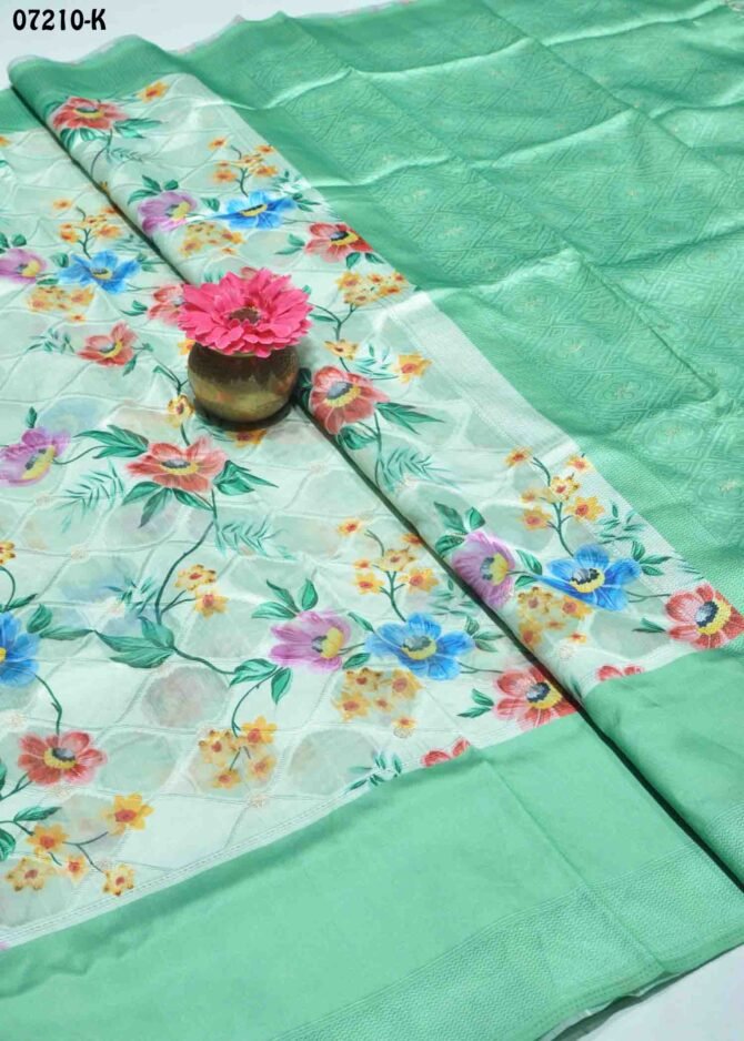Poovarasi -07210-K   LightGreen Color Beautiful Look Chanderi Saree CM1240528 (RR1B)