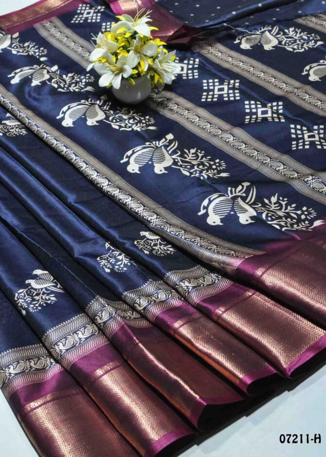 Vinitha -07211-H  Navyblue Color Trending Look  Dola Silk Saree CM1241716 (RR1D)