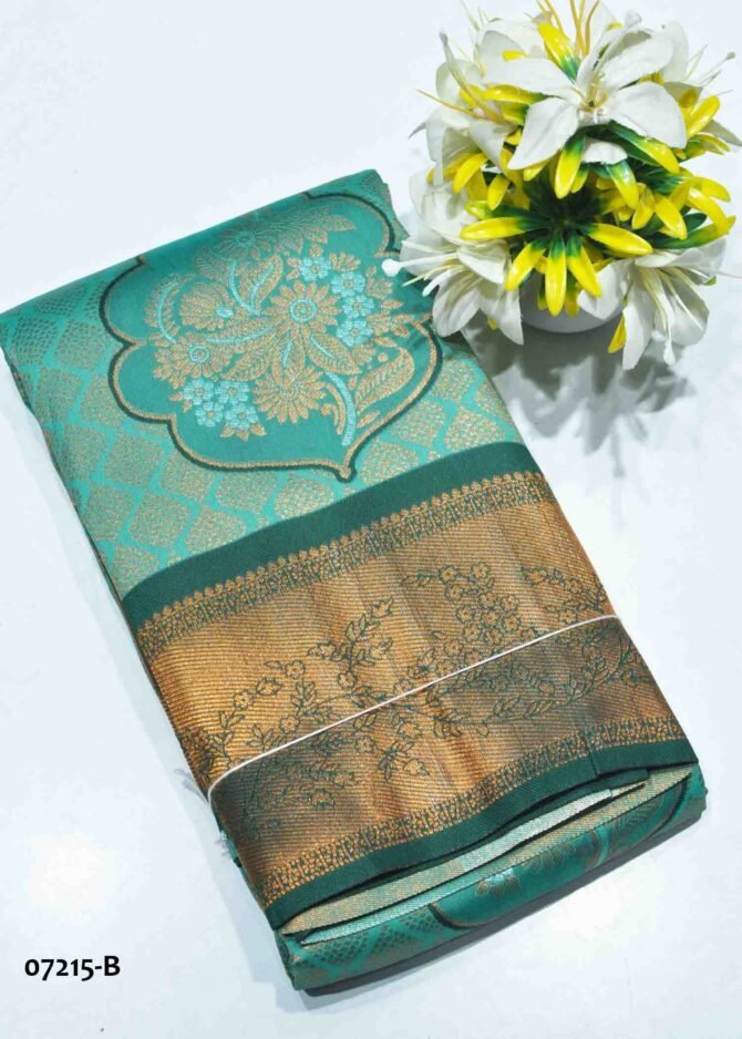 Ashwitha -07215-B  Tiffany Green  Color Traditional Look Banarasi Saree CM1239845 (LR1B)