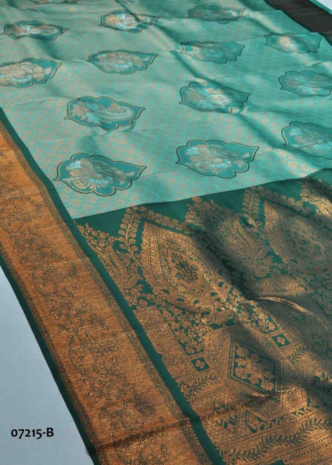 Ashwitha -07215-B  Tiffany Green  Color Traditional Look Banarasi Saree CM1239845 (LR1B)