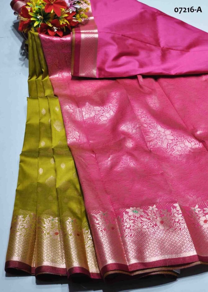 Anushara - 07216-A  Tea Green Color Excellent Look Lichi Silk Saree CM1239110 [LR3D]
