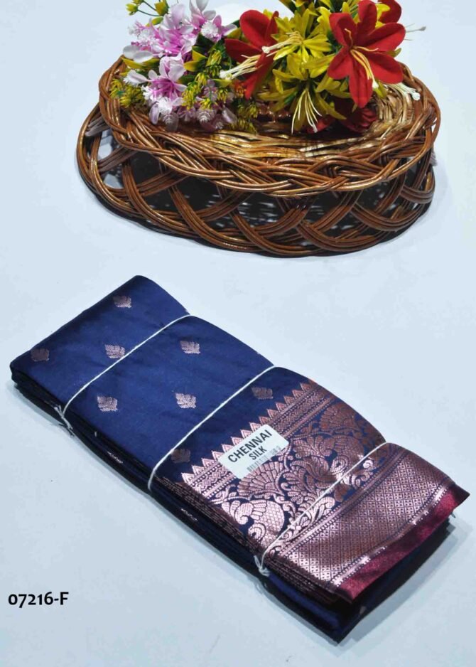 Anushara - 07216-F  Navyblue Color Excellent Look Lichi Silk Saree CM1239110 [LR3D]