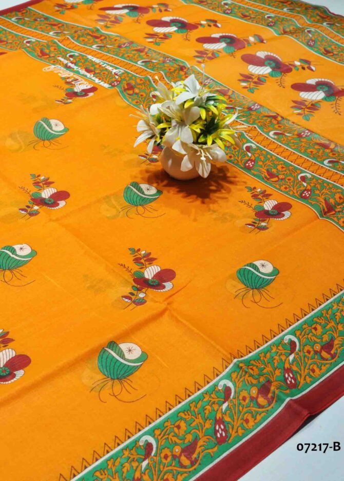 Agalya -07217-B   Dark Yellow Color Simple Look Voyal Cotton Saree CM1247221 [LR4D]