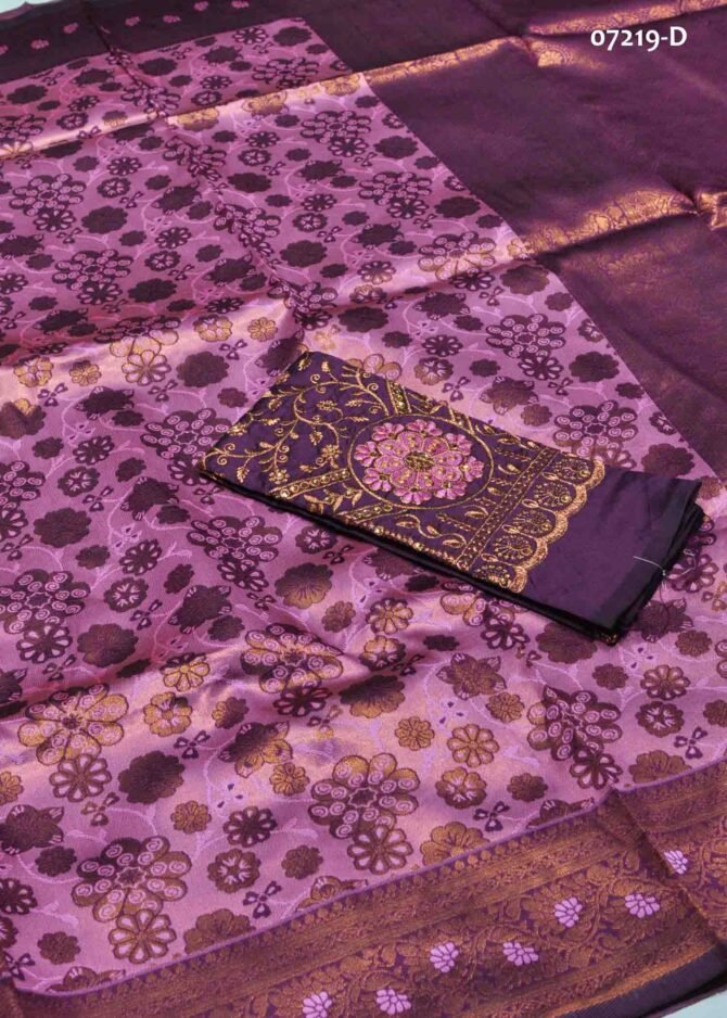 Mirlina -07219-D  DewberryPink Color Traditional Look Banarasi Saree CM1243403 (LR1E)