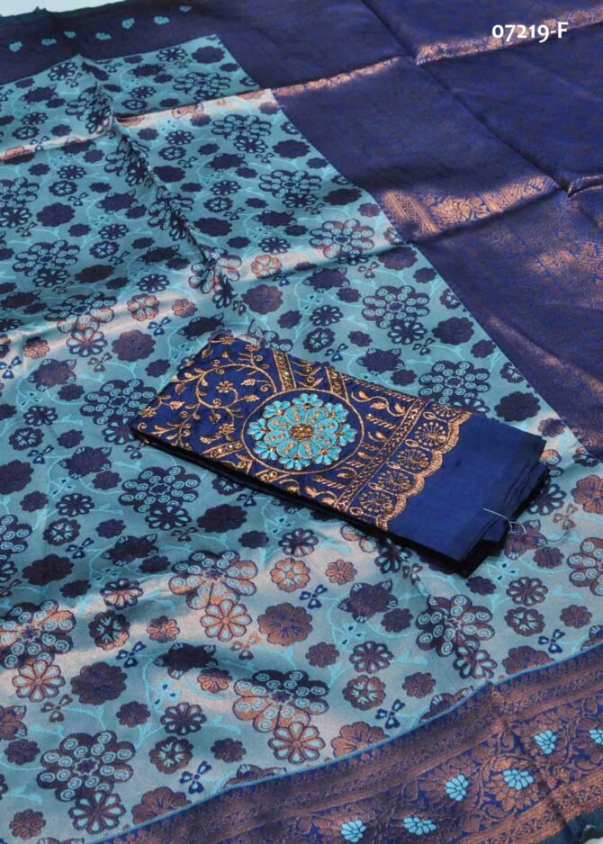 Mirlina -07219-F  Skyblue Color Traditional Look Banarasi Saree CM1243403 (LR1E)