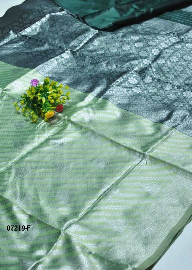 Nethra -07219-F Spring Green Color Traditional Wear Banarasi Saree CM1227223 (RR3D)