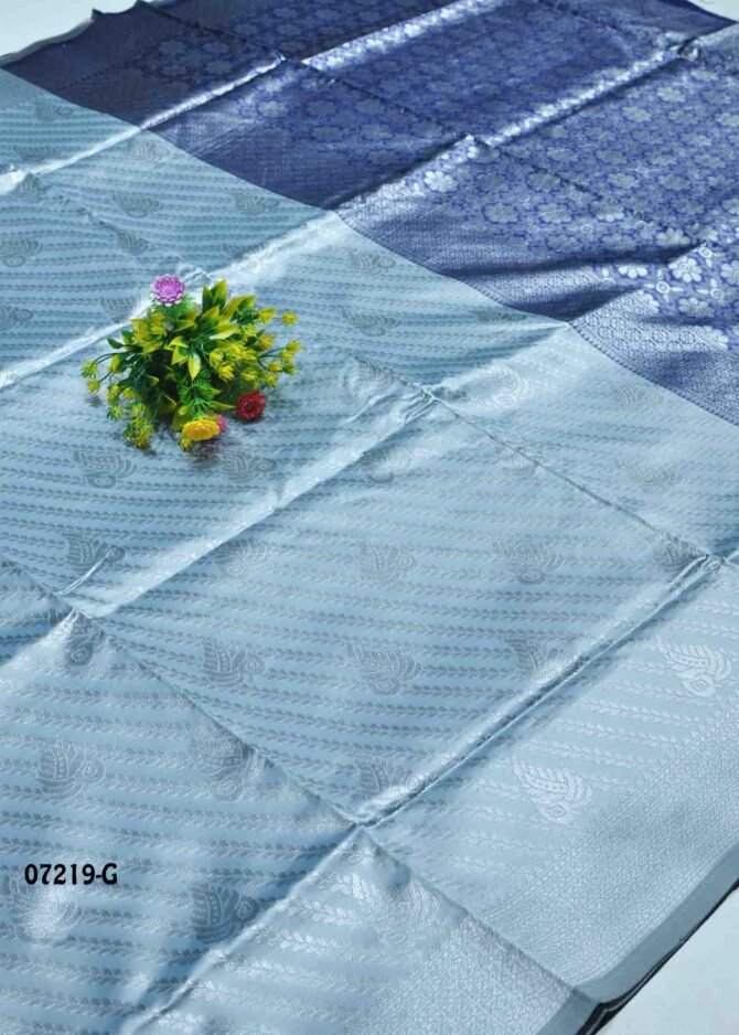 Nethra -07219-G Cornflower Blue Color Traditional Wear Banarasi Saree CM1227223 (RR3D)