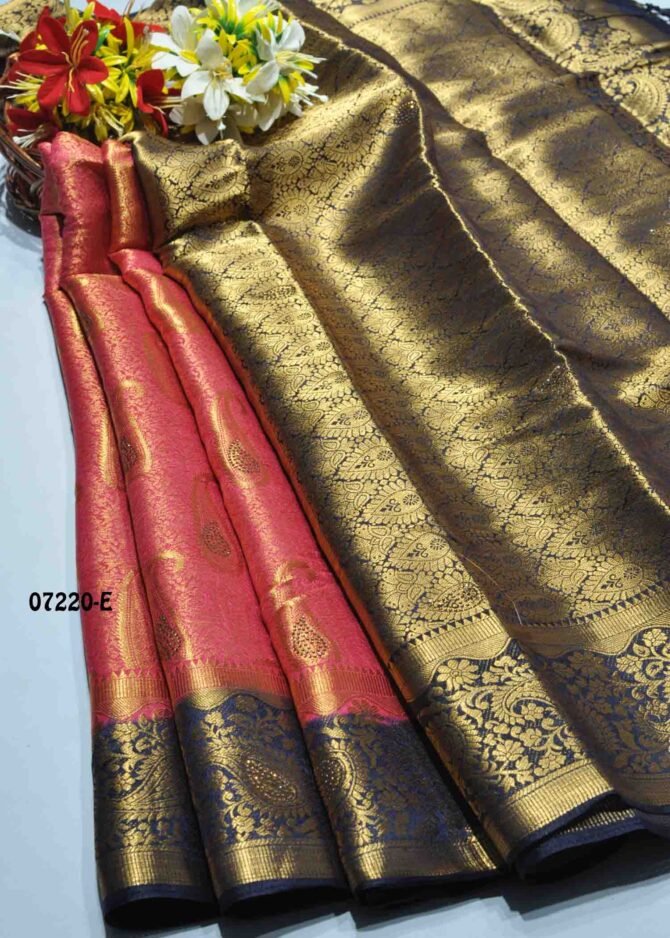 Harini -07220-E Cherry Red Color Grand Look Traditonal Wear Raw Silk Saree CM1227676 (RR3D)
