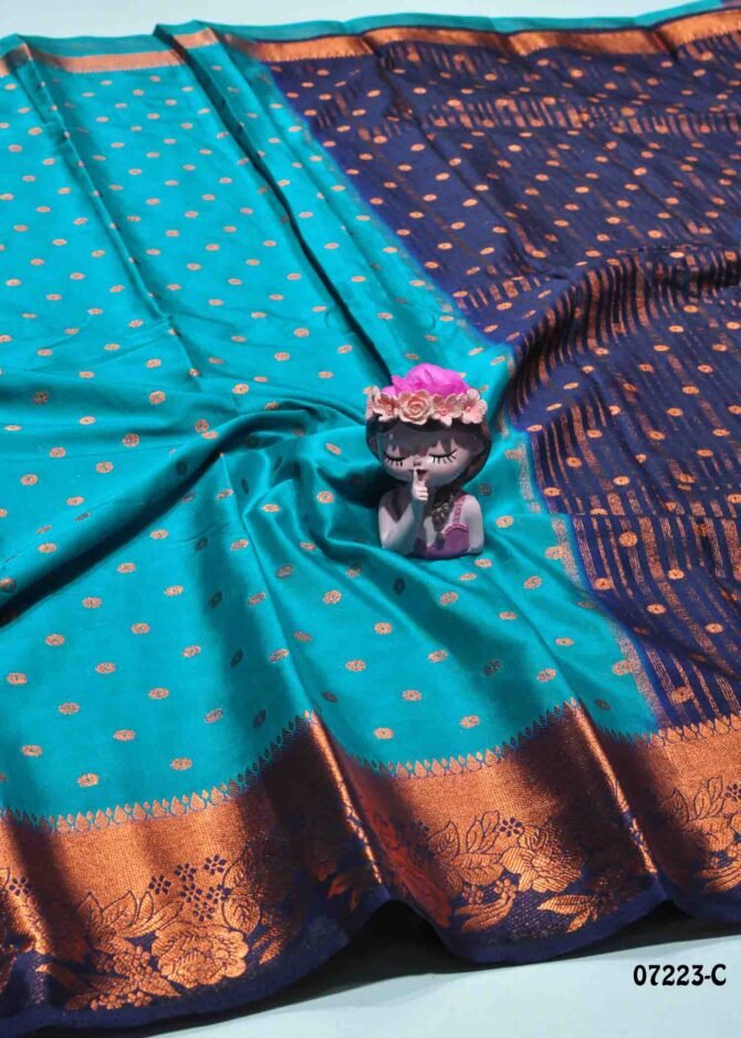 Aaradhana -07223-C  DarkSkyBlue Color  Traditonal Wear Crepe Silk Saree CM1242446 (RR3C)