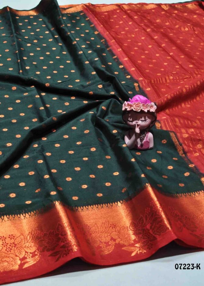 Aaradhana -07223-K  DarkGreen Color  Traditonal Wear Crepe Silk Saree CM1242446 (RR3C)