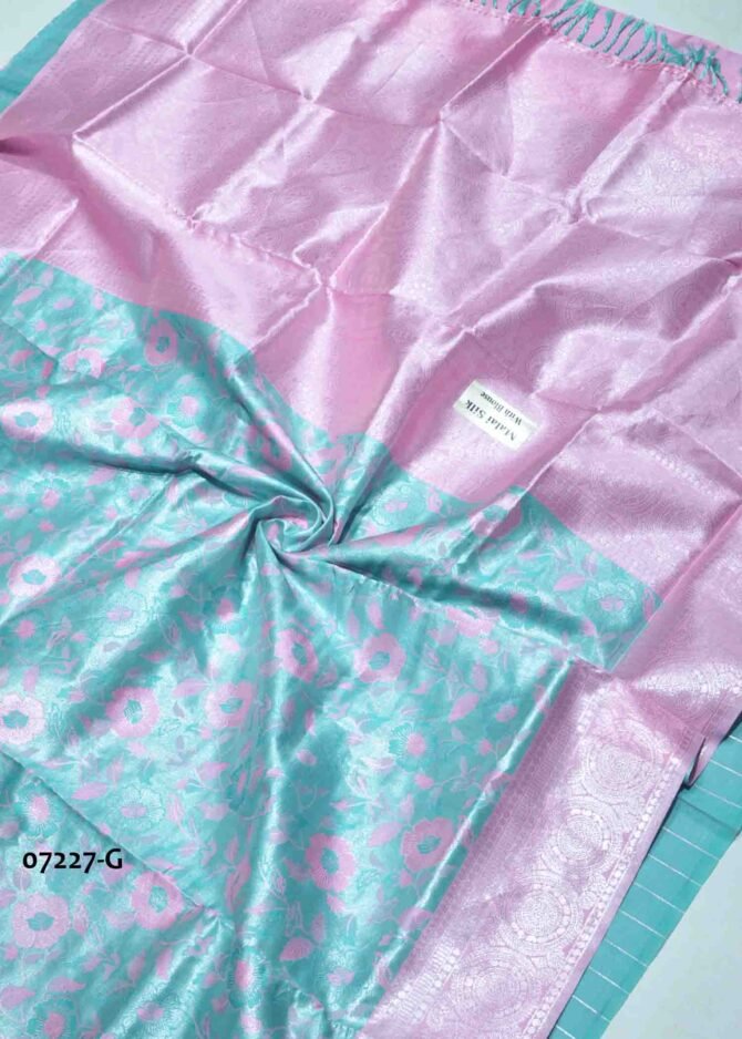 Anushka -07227-G  Celeste Green Color Silver Zari Work Banarasi Saree CM1239406 (LR1D)