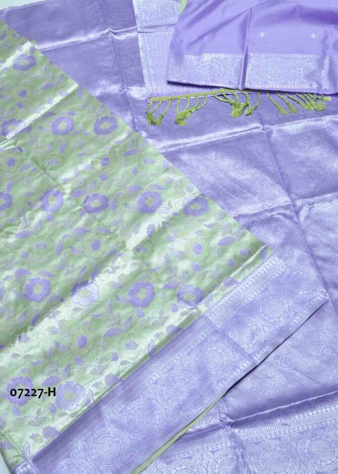 Anushka -07227-H  Spring Green Color Silver Zari Work Banarasi Saree CM1239406 (LR1D)