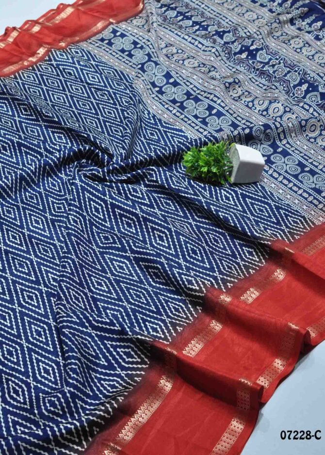 Aarthy -07228-C  Navyblue Color Stylish Dola Silk Saree CM1240070 (RR2B)