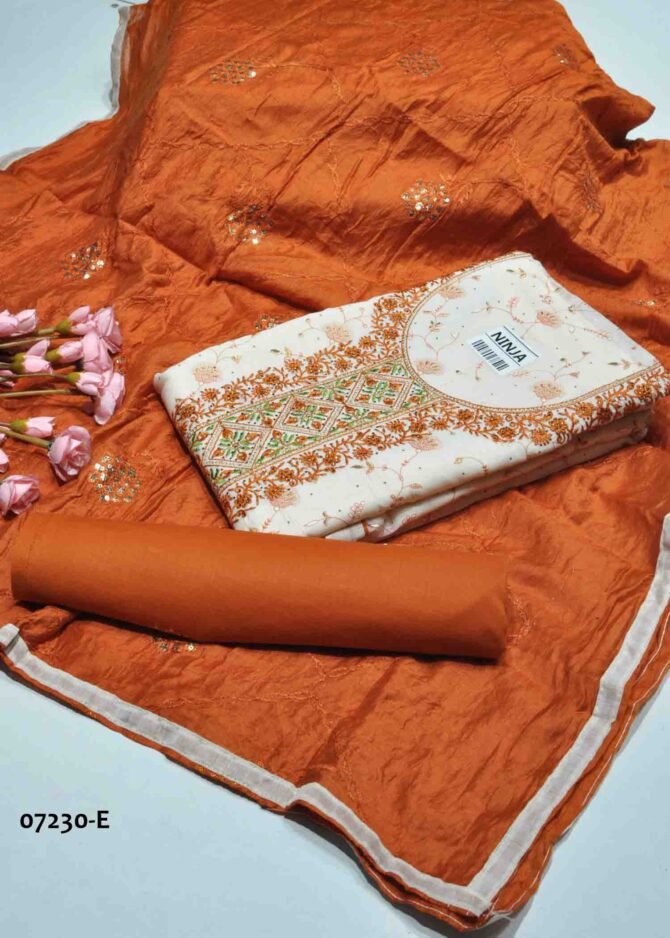 Aathreya - 07230-E  Halfwhite Color Rich Look Chanderi Salwar Material CM1231296 [LR1B]