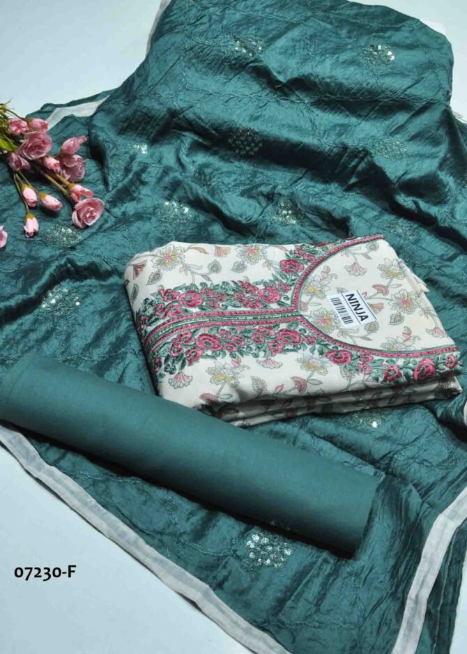 Aathreya - 07230-F  Halfwhite Color Rich Look Chanderi Salwar Material CM1231296 [LR1B]