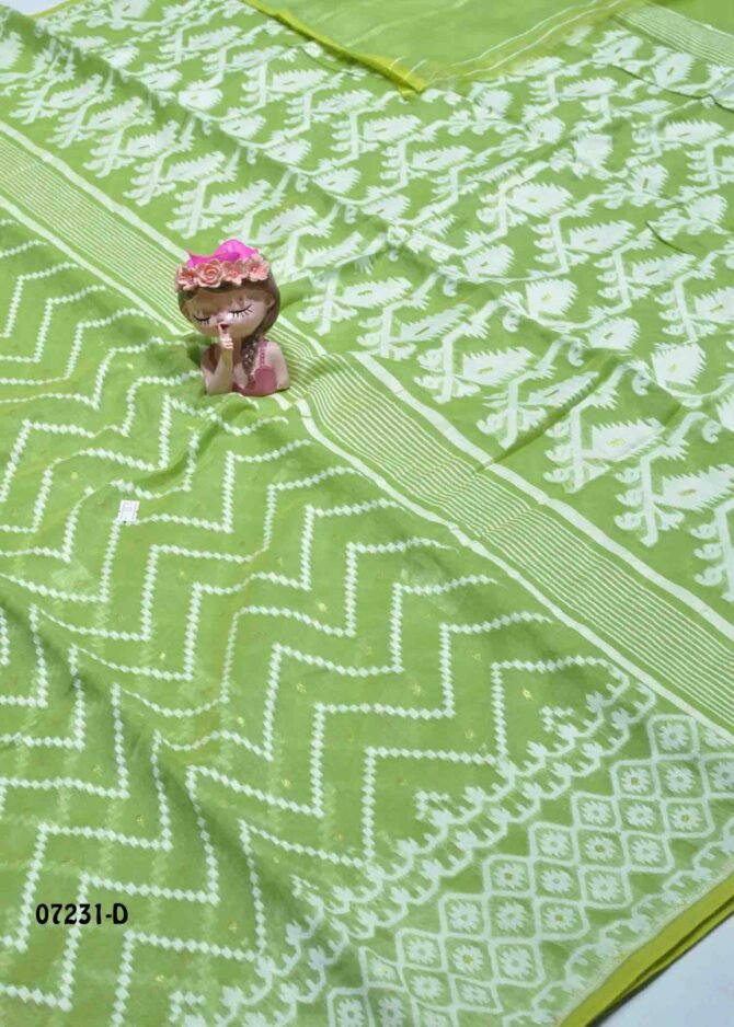 Meeyazh -07231-D  SpringGreen Color New Arrival Trendy Bengal Cotton Saree CM1241397 (RR3E)