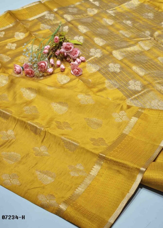 Ayushka - 07234-H  Sunshine Yellow Color Grand Look Traditonal Wear Raw Silk Saree CM1249524 (LR3D)